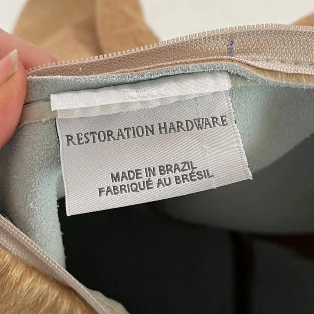 Tan Cowhide Throw Pillow Cover - Picture 5 of 5